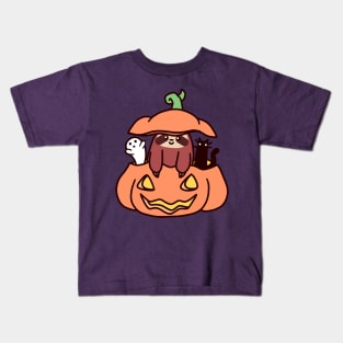 Jack O' Lantern Sloth Kids T-Shirt